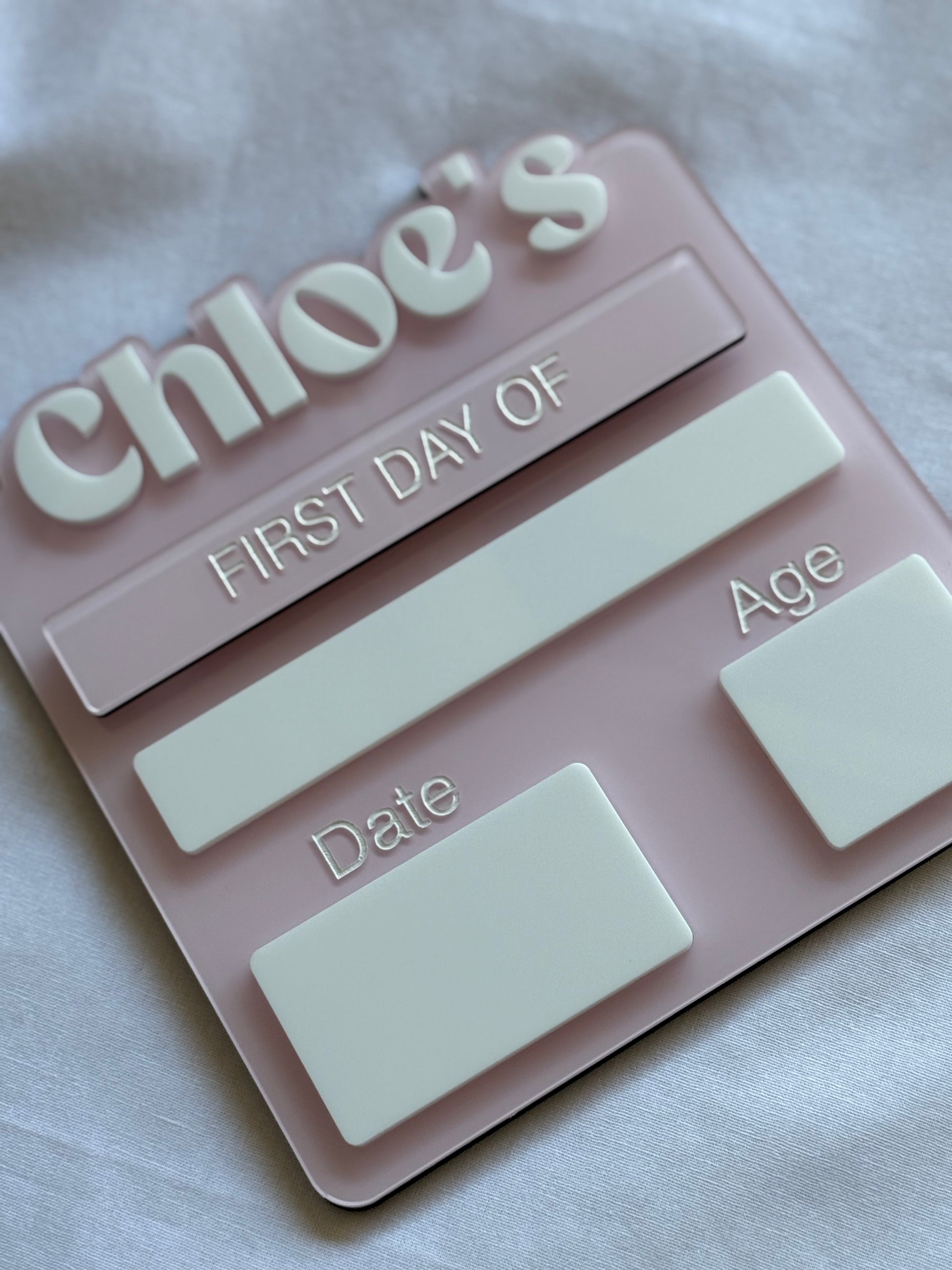 First Day / Last Day School Boards- Photo Prop- Kindy Board- School picture Board- First Day Board- Last Day Board- Dry Erase Board- Kindergarten Board- Name Board- Personalised Board- School Board- Baby Pink- Multi-coloured