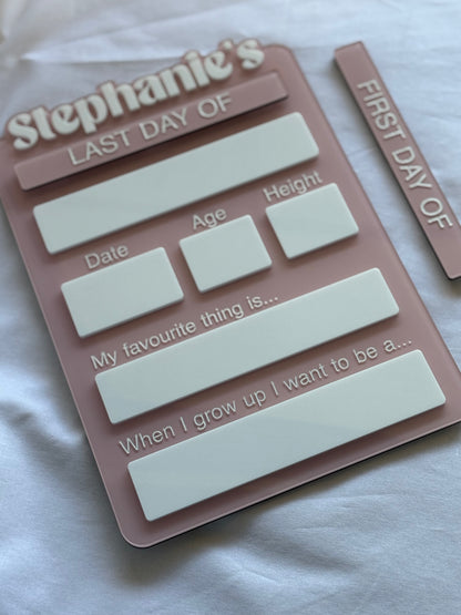 Personalised First Day/Last Day School Board | Photo Prop- Large