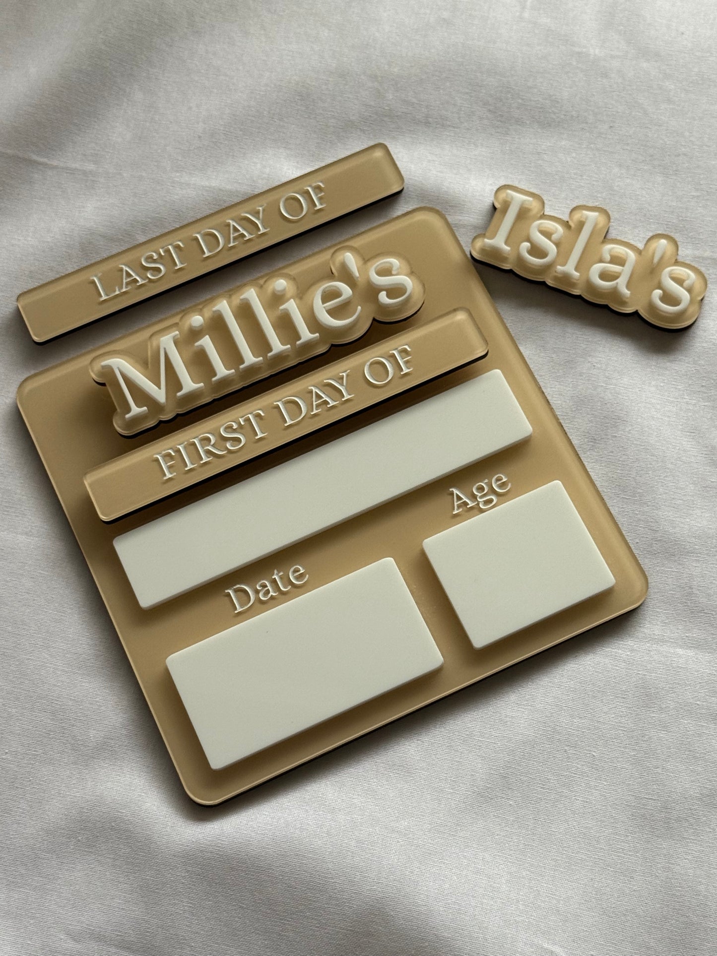 Personalised First and Last Day of School Board | Acrylic School Grade Sign