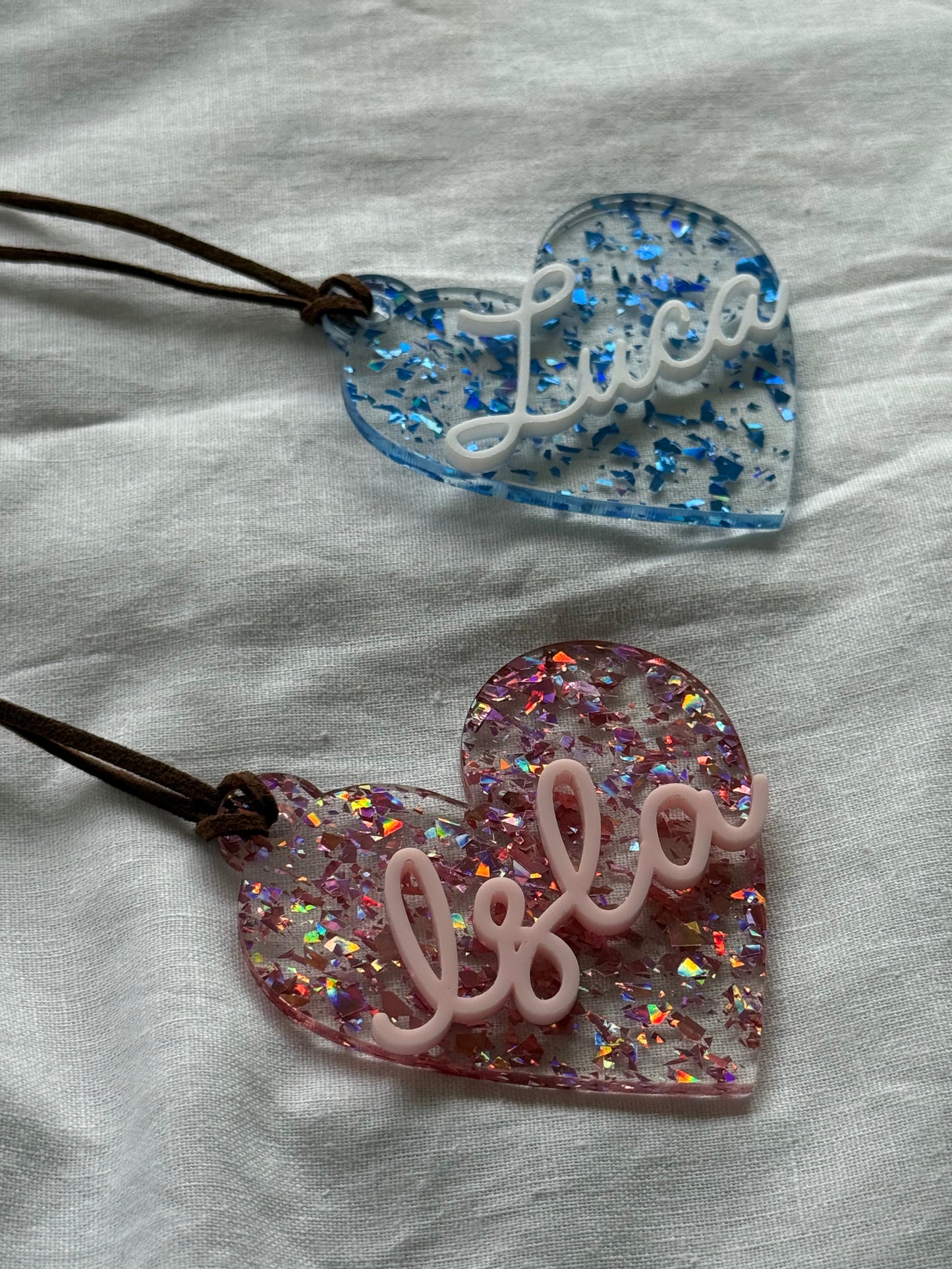 Personalised Valentine's Day Acrylic Tags- Love Heart Tag
