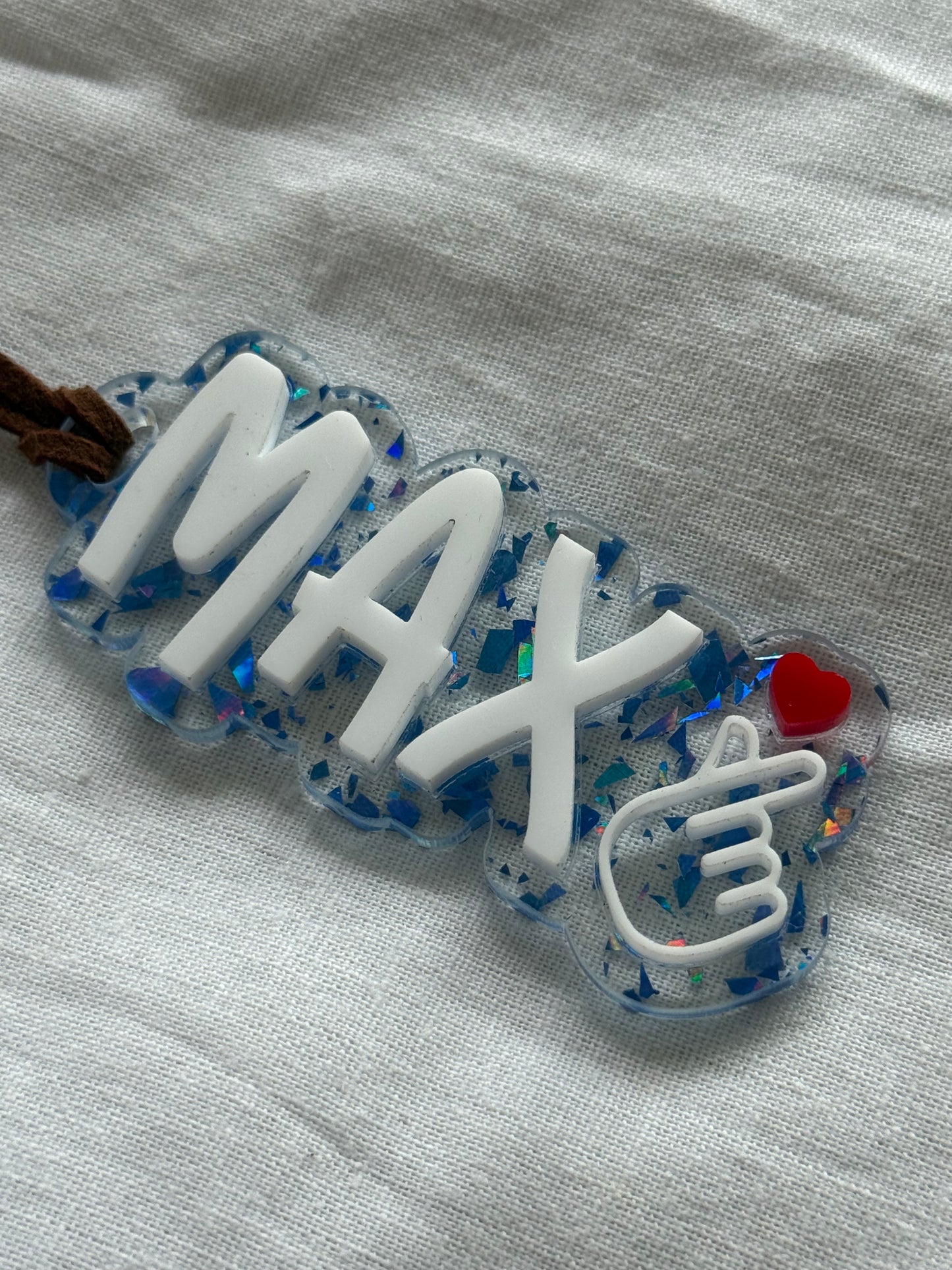 Personalised Valentine's Day Acrylic Tags- Name Keyring