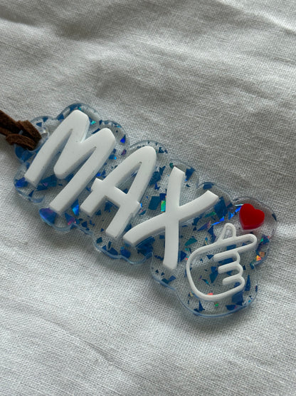 Personalised Valentine's Day Acrylic Tags- Name Keyring