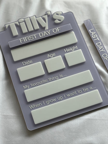 Personalised First Day/Last Day School Board | Photo Prop- Large