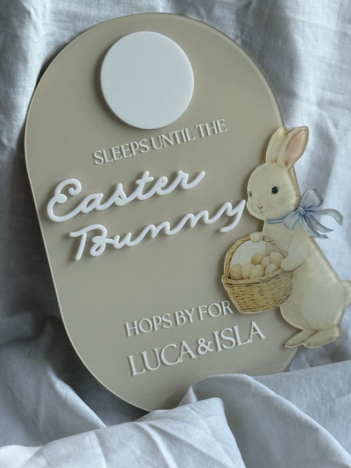 Personalised Easter Countdown Plaque – Acrylic Bunny Sign