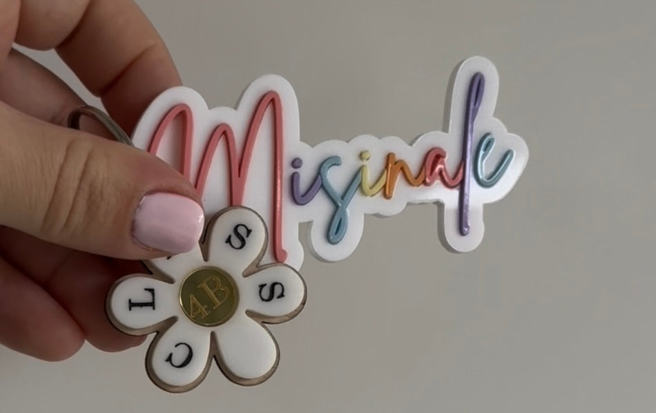 Personalised Acrylic Bag Tags- Multi Coloured