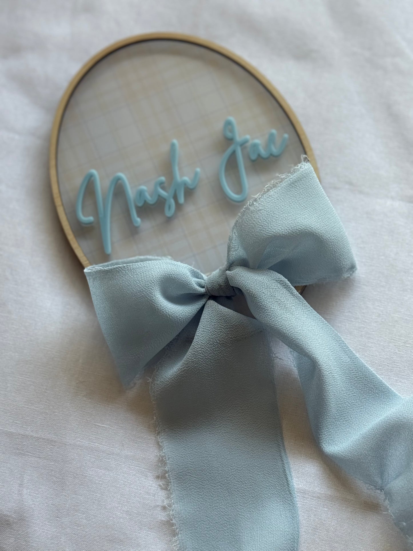 Birth Announcement Plaque- Bow