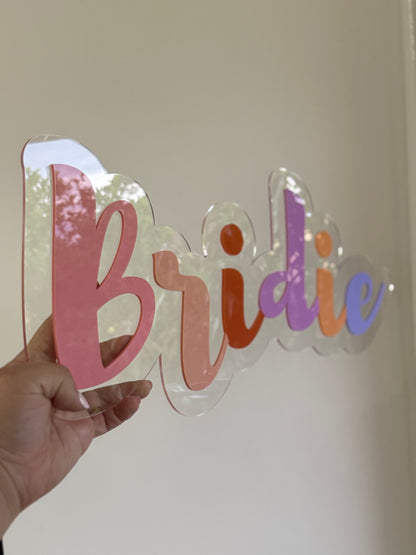 3D Name Sign- Multicoloured name sign-Double Layer Name Sign- Name Sign- Sign- Custom Sign- Bedroom Decor- Personalised Plaque- Acrylic Name Plaque- Name Wall Sign- Nursery Kids Decor- Personalised Gift- Kids Gift- Christmas gift
