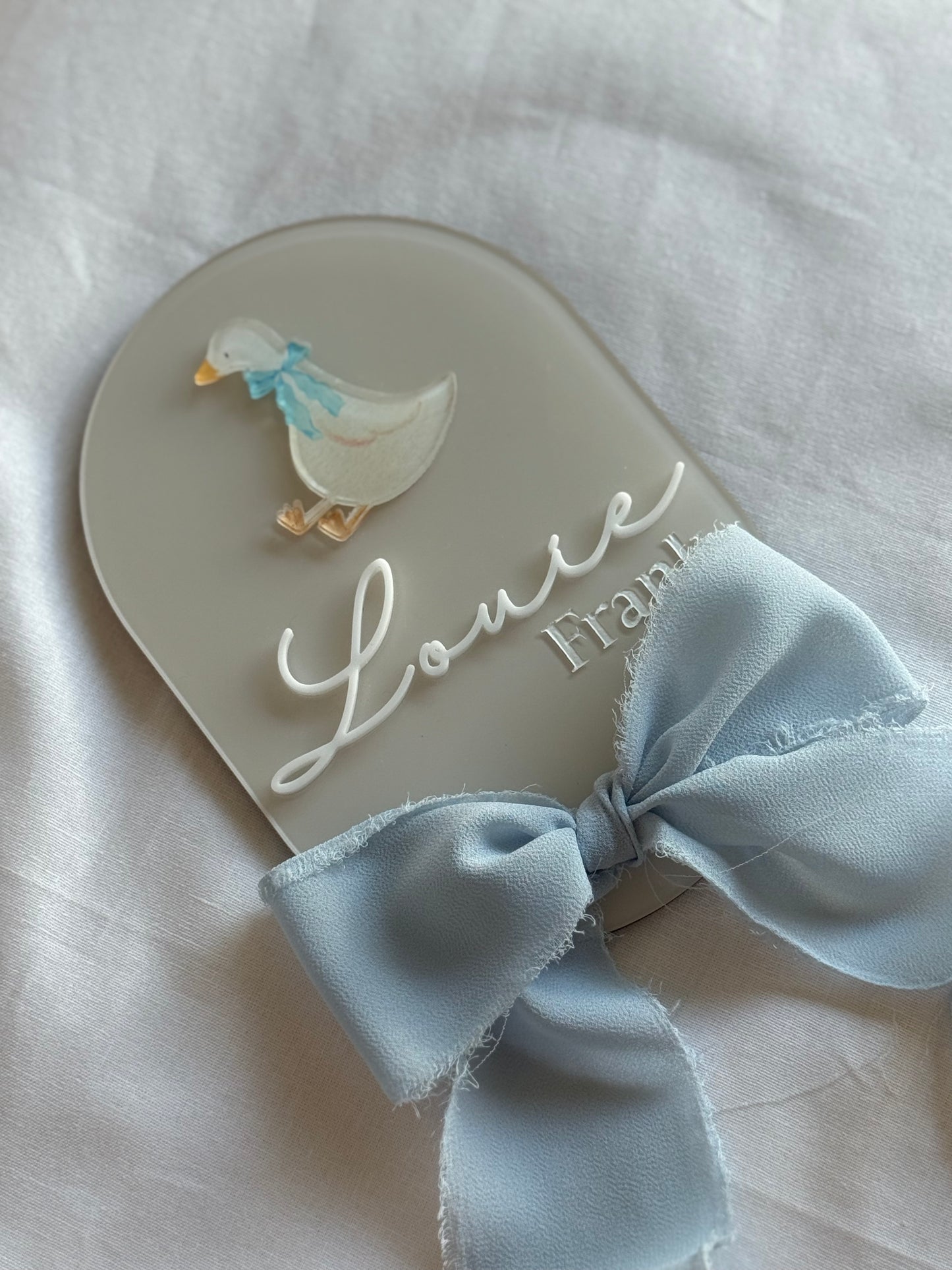 Personalised Birth Announcement Plaque- Goose