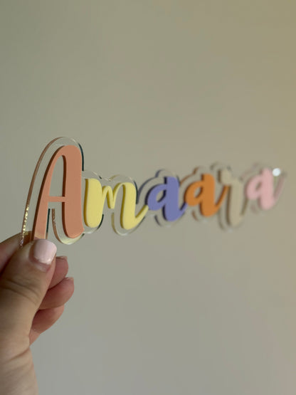 3D Name Sign- Multicoloured name sign-Double Layer Name Sign- Name Sign- Sign- Custom Sign- Bedroom Decor- Personalised Plaque- Acrylic Name Plaque- Name Wall Sign- Nursery Kids Decor- Personalised Gift- Kids Gift- Christmas gift