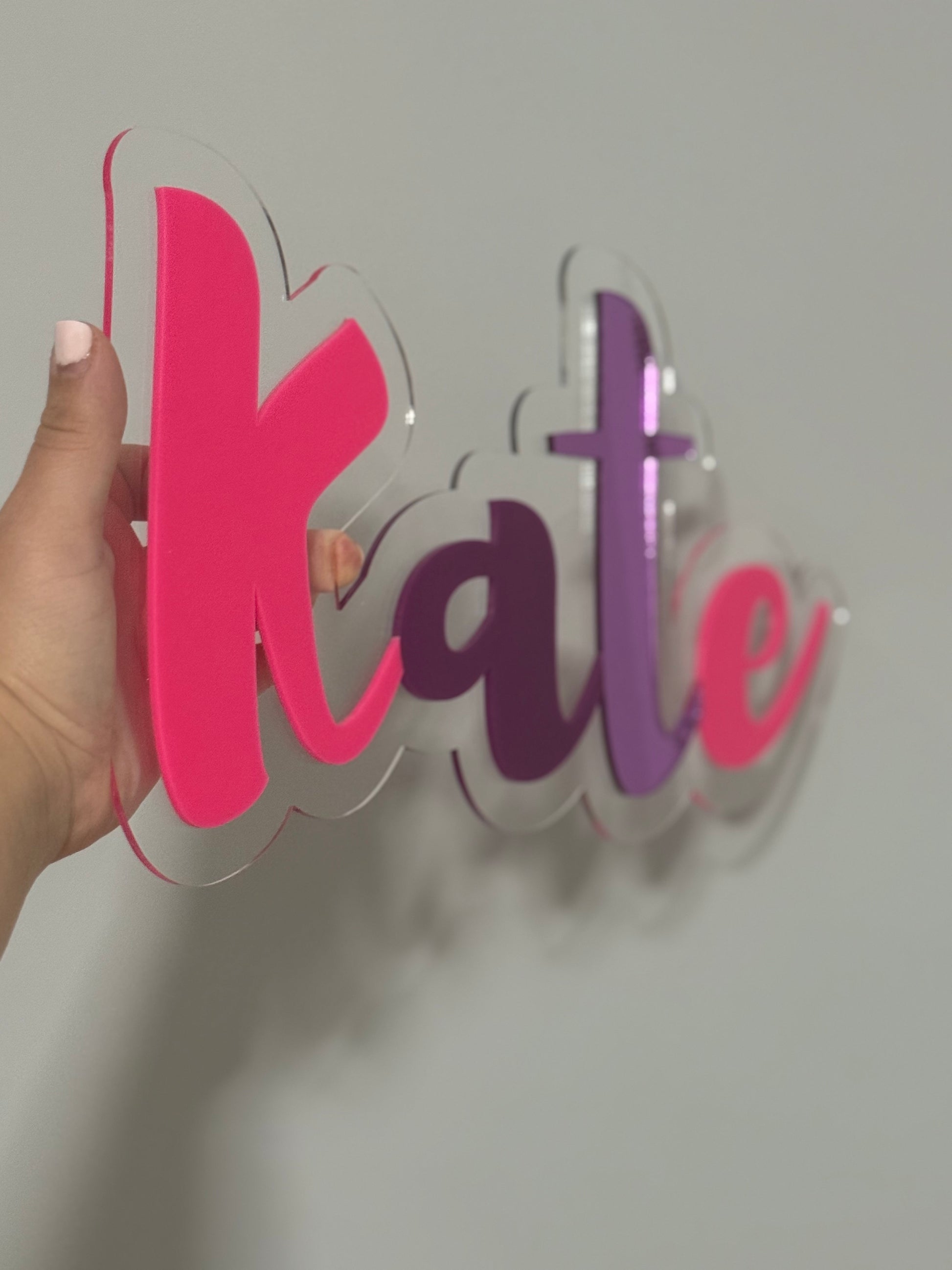 3D Name Sign- Multicoloured name sign-Double Layer Name Sign- Name Sign- Sign- Custom Sign- Bedroom Decor- Personalised Plaque- Acrylic Name Plaque- Name Wall Sign- Nursery Kids Decor- Personalised Gift- Kids Gift- Christmas gift