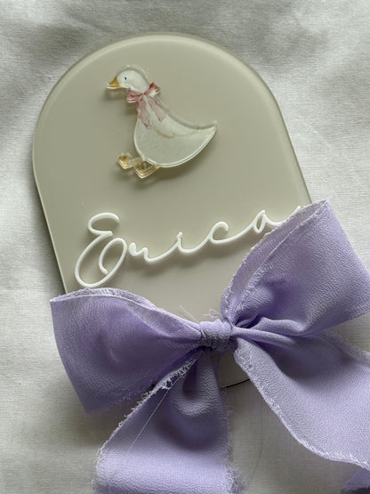 Personalised Birth Announcement Plaque- Goose