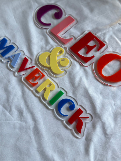 3D Name Sign- Multicoloured name sign-Double Layer Name Sign- Name Sign- Sign- Custom Sign- Bedroom Decor- Personalised Plaque- Acrylic Name Plaque- Name Wall Sign- Nursery Kids Decor- Personalised Gift- Kids Gift- Christmas gift