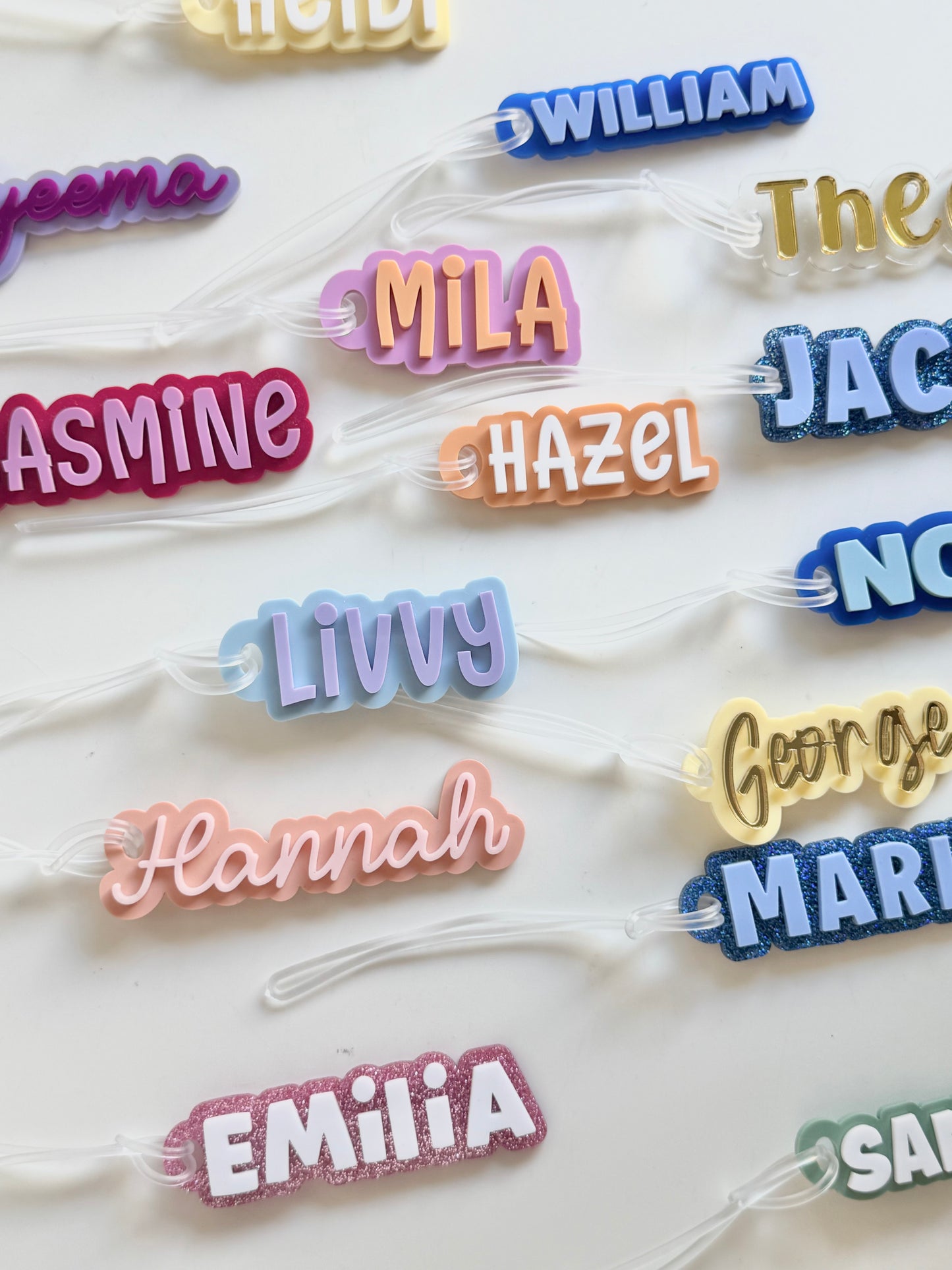 School Bag Tags- Multi Coloured