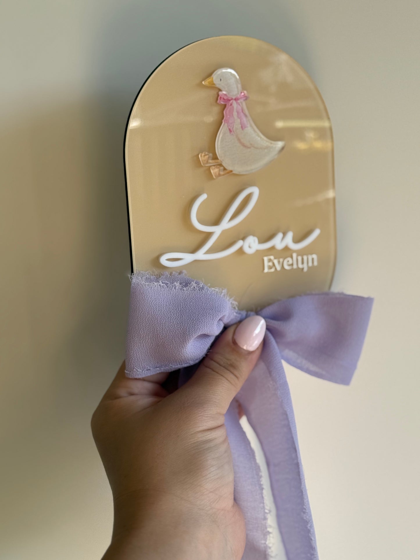 Personalised Birth Announcement Plaque- Goose