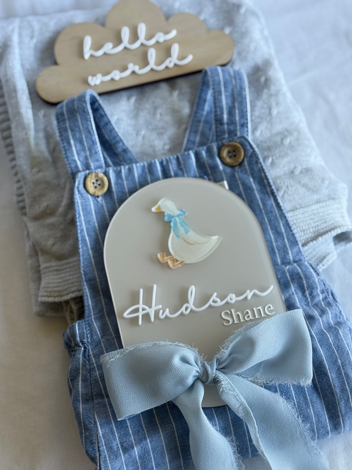 Personalised Birth Announcement Plaque- Goose
