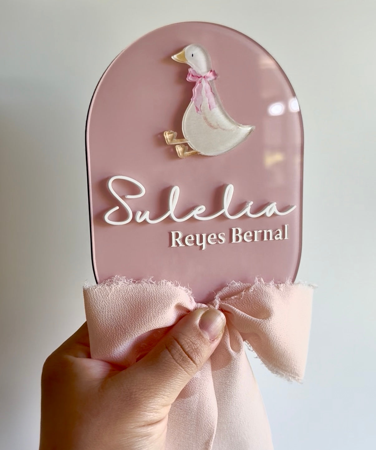 Personalised Birth Announcement Plaque- Goose
