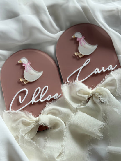 Personalised Birth Announcement Plaque- Goose
