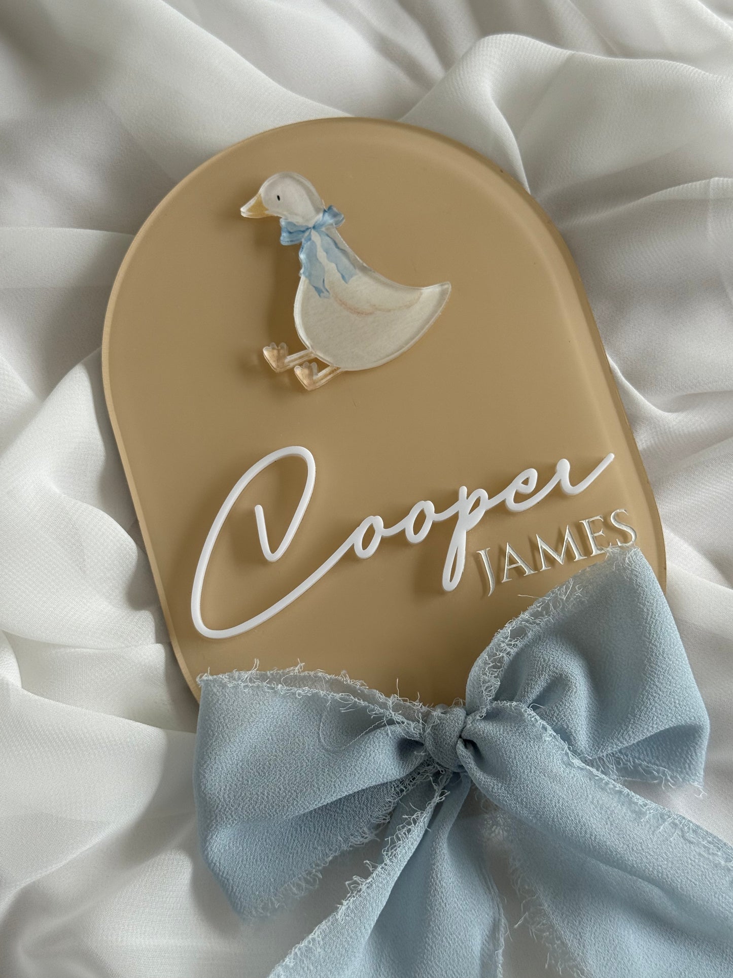 Personalised Birth Announcement Plaque- Goose