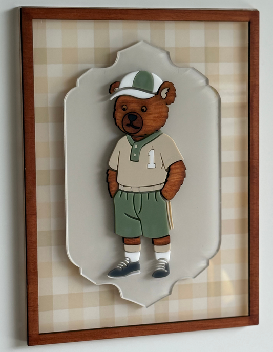 Teddy Bear Wall Plaque- Bedroom Wall Decor