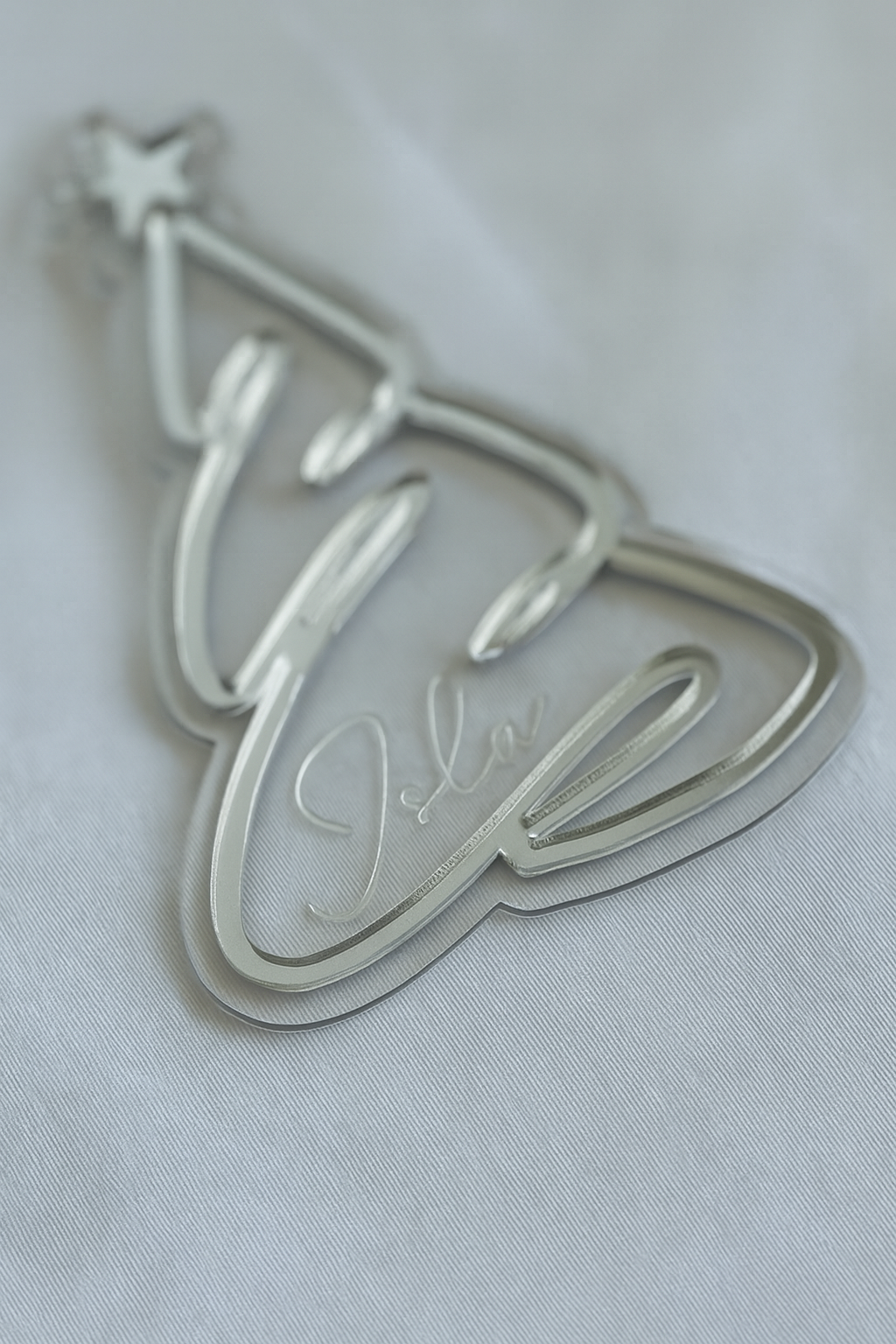 Personalised Christmas tree ornament- Silver