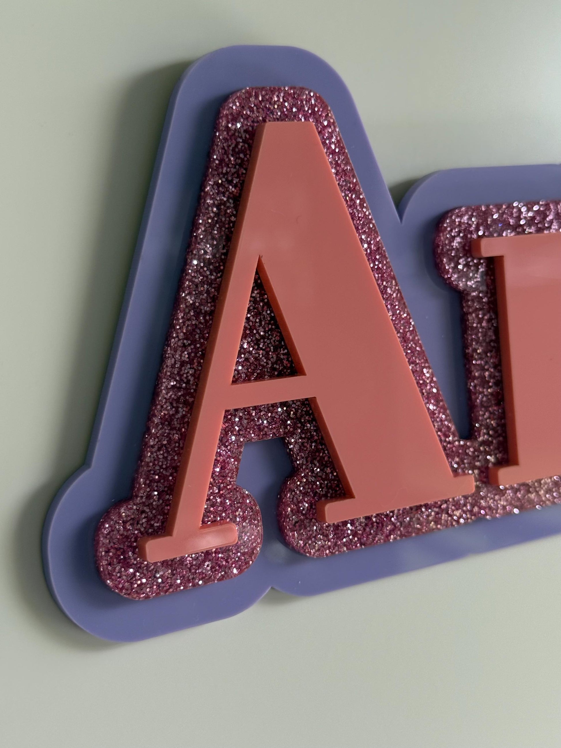 3D Name Plaque- Triple Layer Plaque- Bedroom Decor- Name Plaque- Personalised Plaque- Acrylic Name Plaque- Custom Name Plaque- Nursery Wall Plaque- Personalised Gift- 3D Name Plaque- Multicoloured- 3 Layered Name Sign