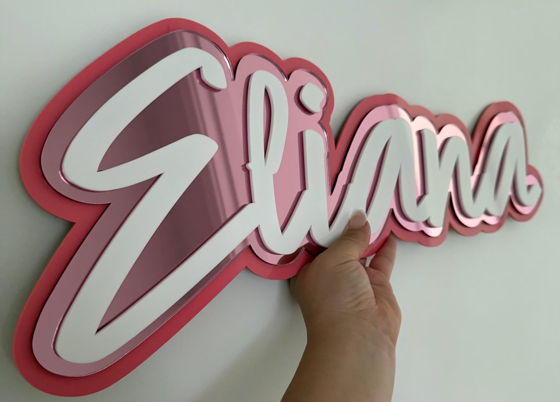 3D Name Plaque- Triple Layer Plaque- Bedroom Decor- Name Plaque- Personalised Plaque- Acrylic Name Plaque- Custom Name Plaque- Nursery Wall Plaque- Personalised Gift- 3D Name Plaque- Multicoloured- 3 Layered Name Sign