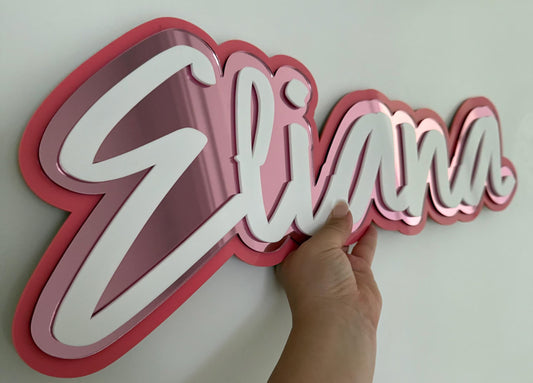 3D Name Plaque- Triple Layer Plaque- Bedroom Decor- Name Plaque- Personalised Plaque- Acrylic Name Plaque- Custom Name Plaque- Nursery Wall Plaque- Personalised Gift- 3D Name Plaque- Multicoloured- 3 Layered Name Sign