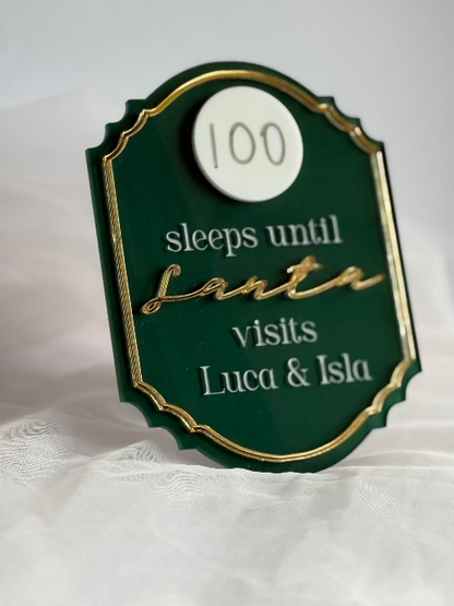 Christmas Countdown Plaque- Green