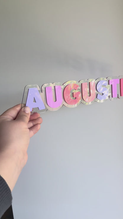 Double Layer Acrylic Name Sign- Multi Coloured